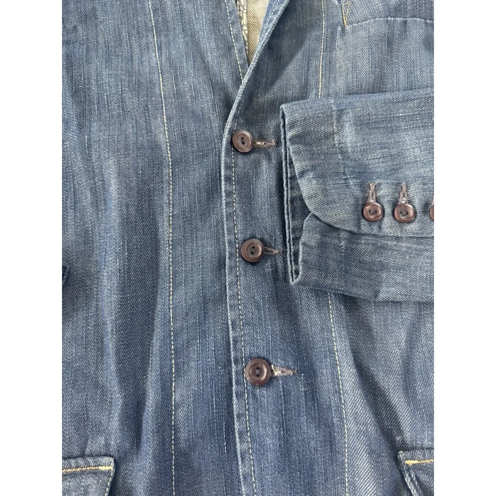 VTG Levi's Capital E Denim Unstructured Blazer Sport Coat Workwear Jacket L Y2K